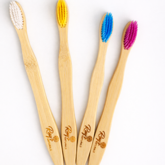 Family Pack Bamboo Toothbrush - Soft (Pack of 2 adult , 2 Kid) | 100% Biodegradable & Compostable
